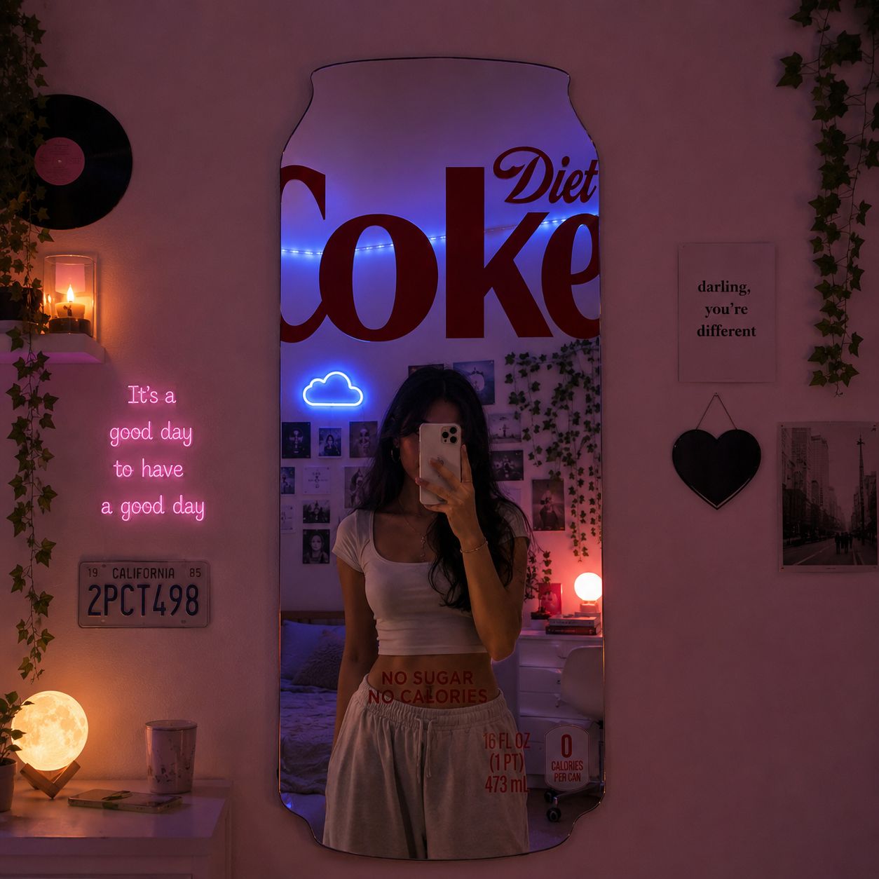 Diet Coke Can Mirror – Aesthetic Room Decor Statement Piece