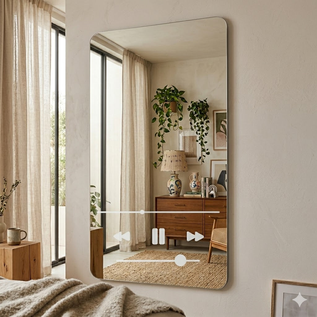 Music Player Mirror – Personalized Song & Artist Frame Decor